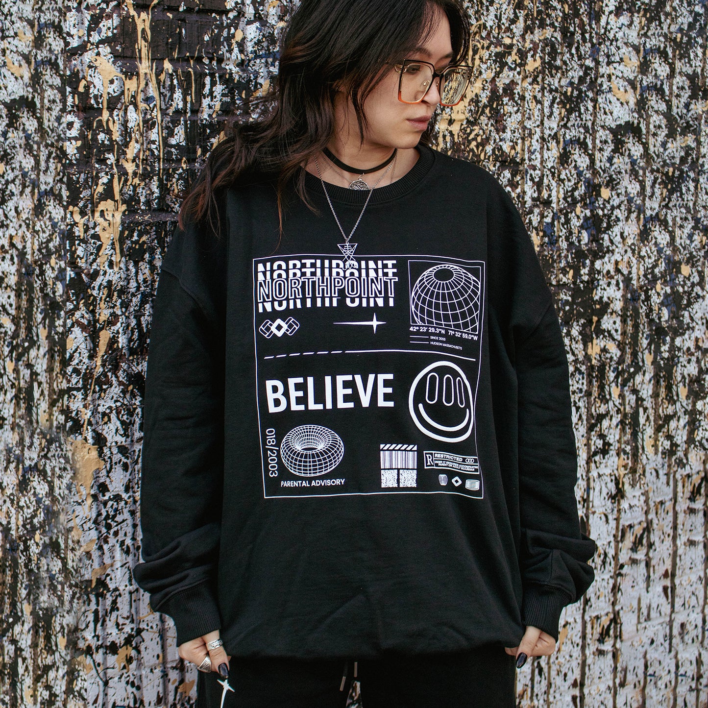 Stanley/Stella Unisex Ledger Dry Crewneck Sweatshirt – Black