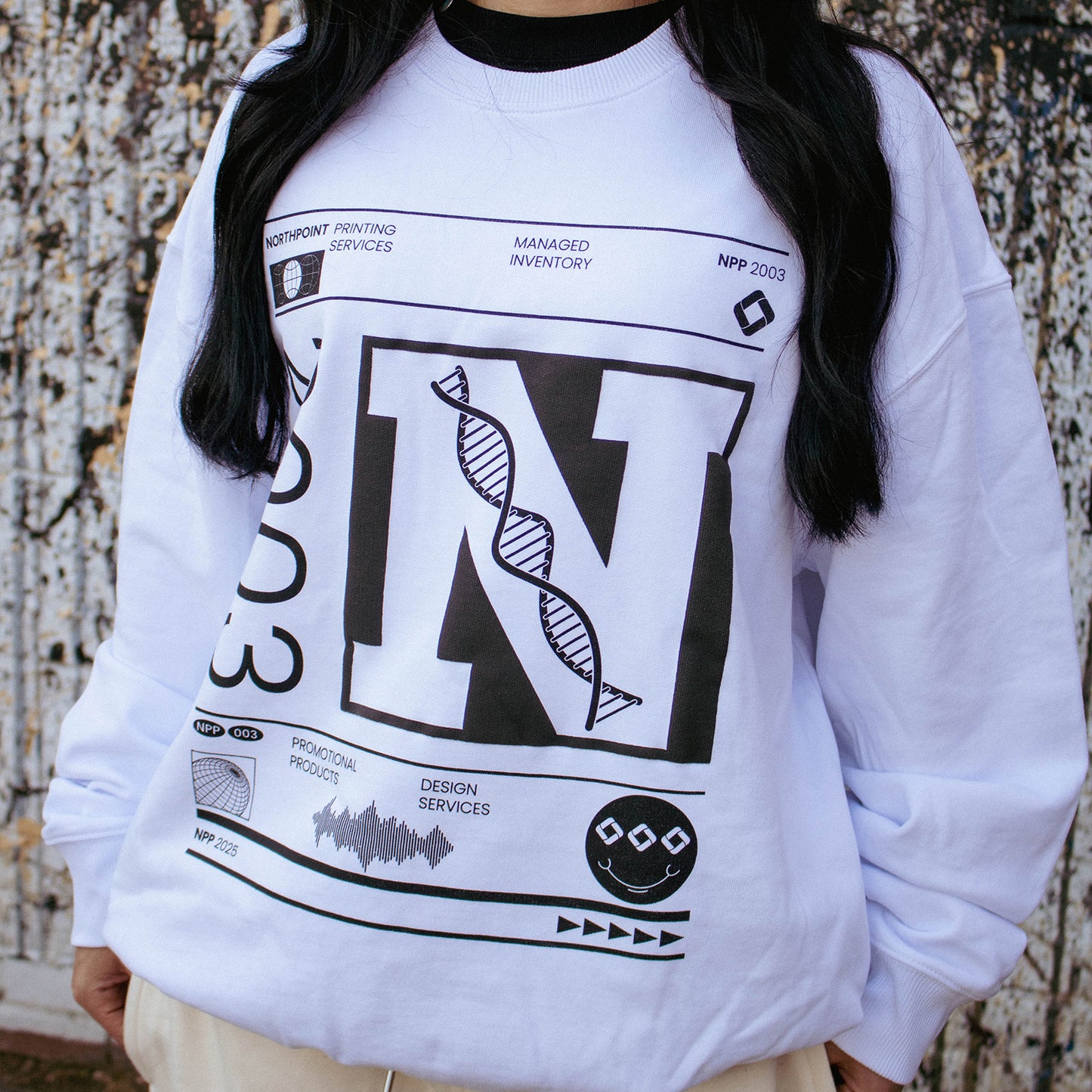 Stanley/Stella Unisex Ledger Dry Crewneck Sweatshirt – White