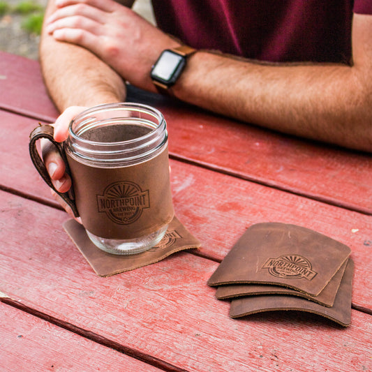 Mason Jar & Coaster Set